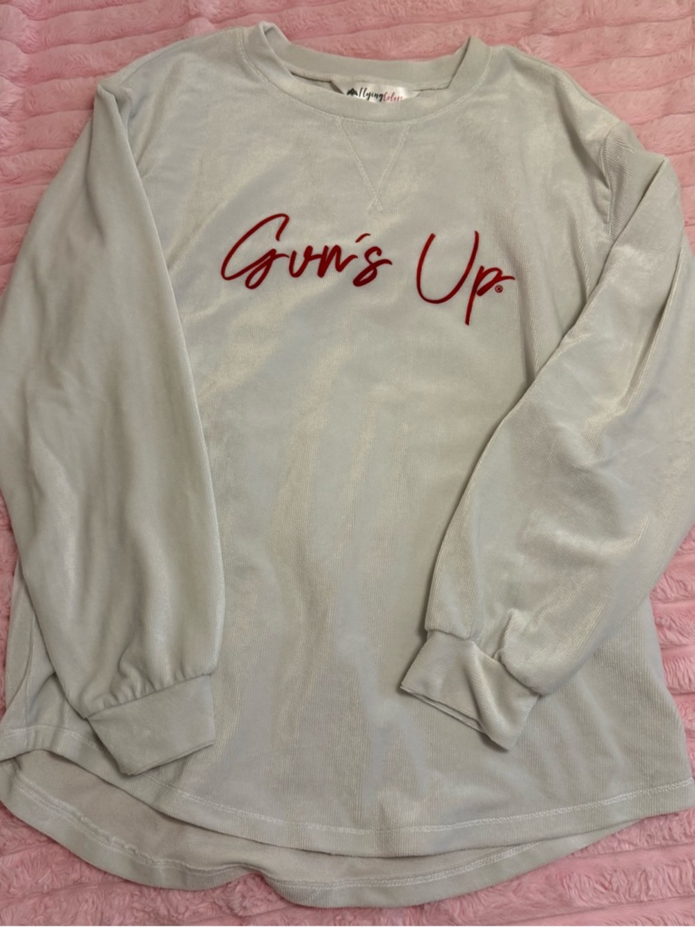 cream Texas tech “guns up” sweater